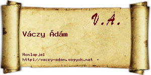 Váczy Ádám névjegykártya